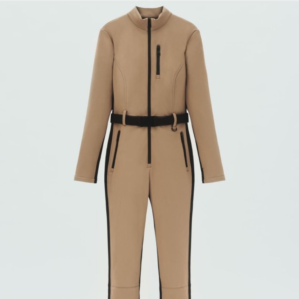 NWT - SOLD OUT Zara Ski Jumpsuit (Light Camel, Size Small)
